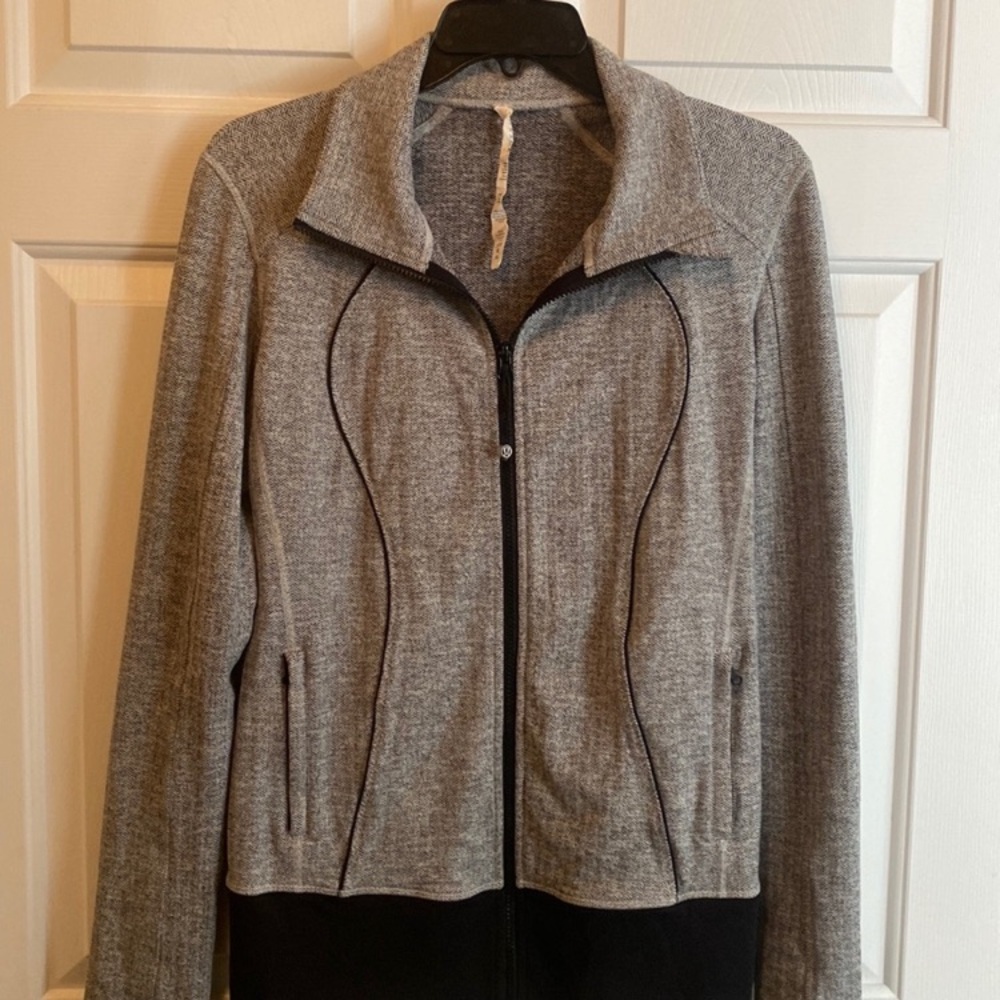 Gray and Black Zip-Up Jacket